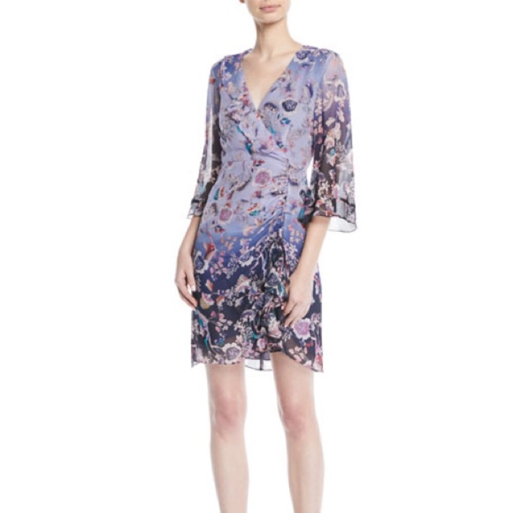 NWT Nanette Leopre Purple Ombré Silk Kimono Dress